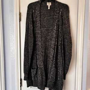St. John's Bay Charcoal Open Front Cardigan